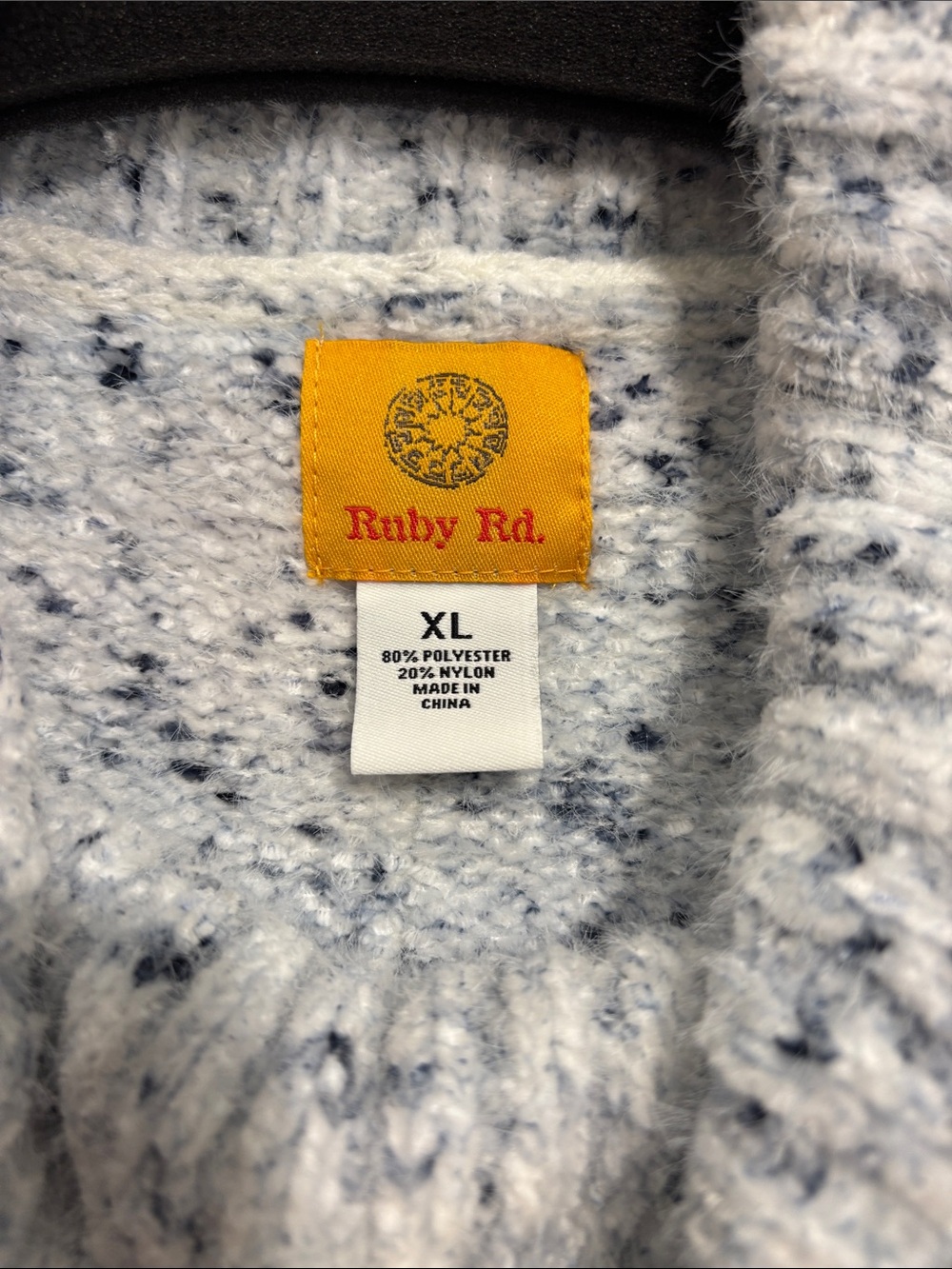 Ruby Rd. Light Blue Speckled Cowl Neck Sweater XL - Picture 4 of 5